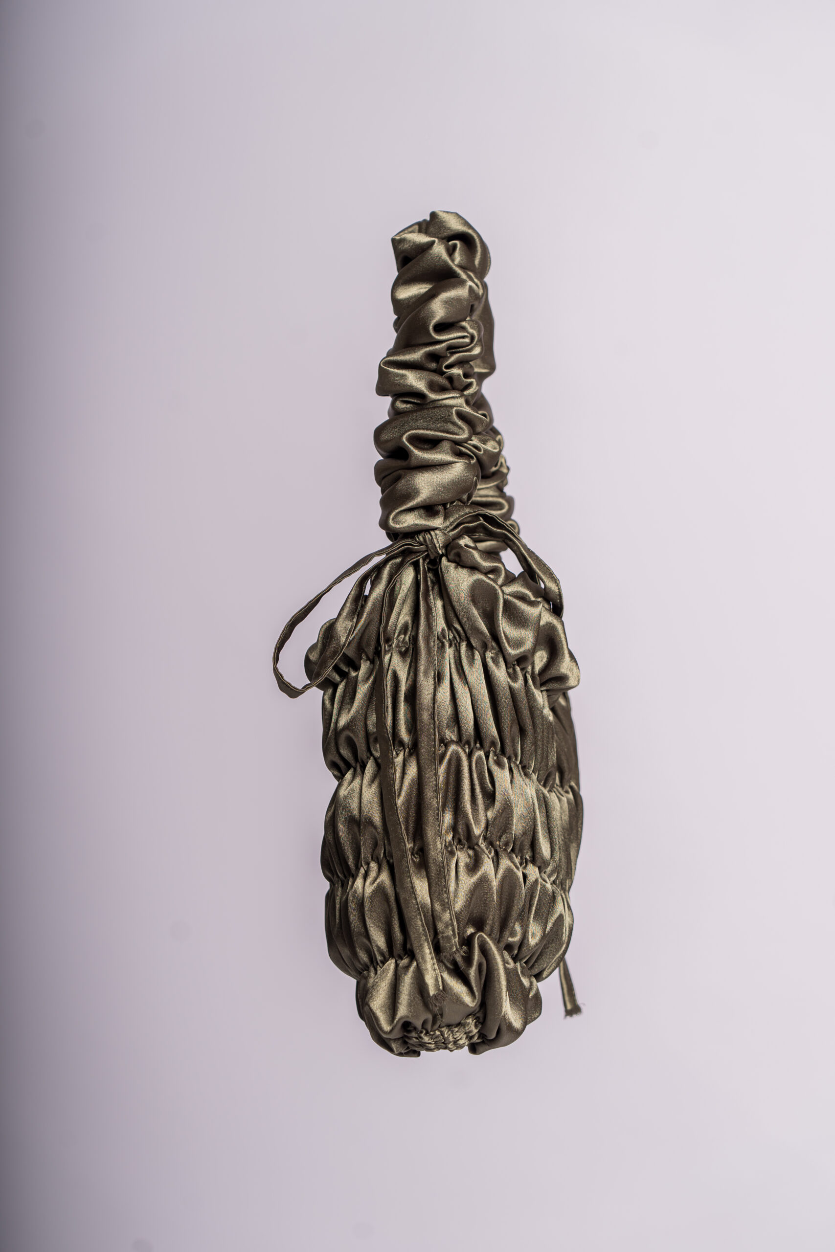 Puffy Bag Olive Green Satin