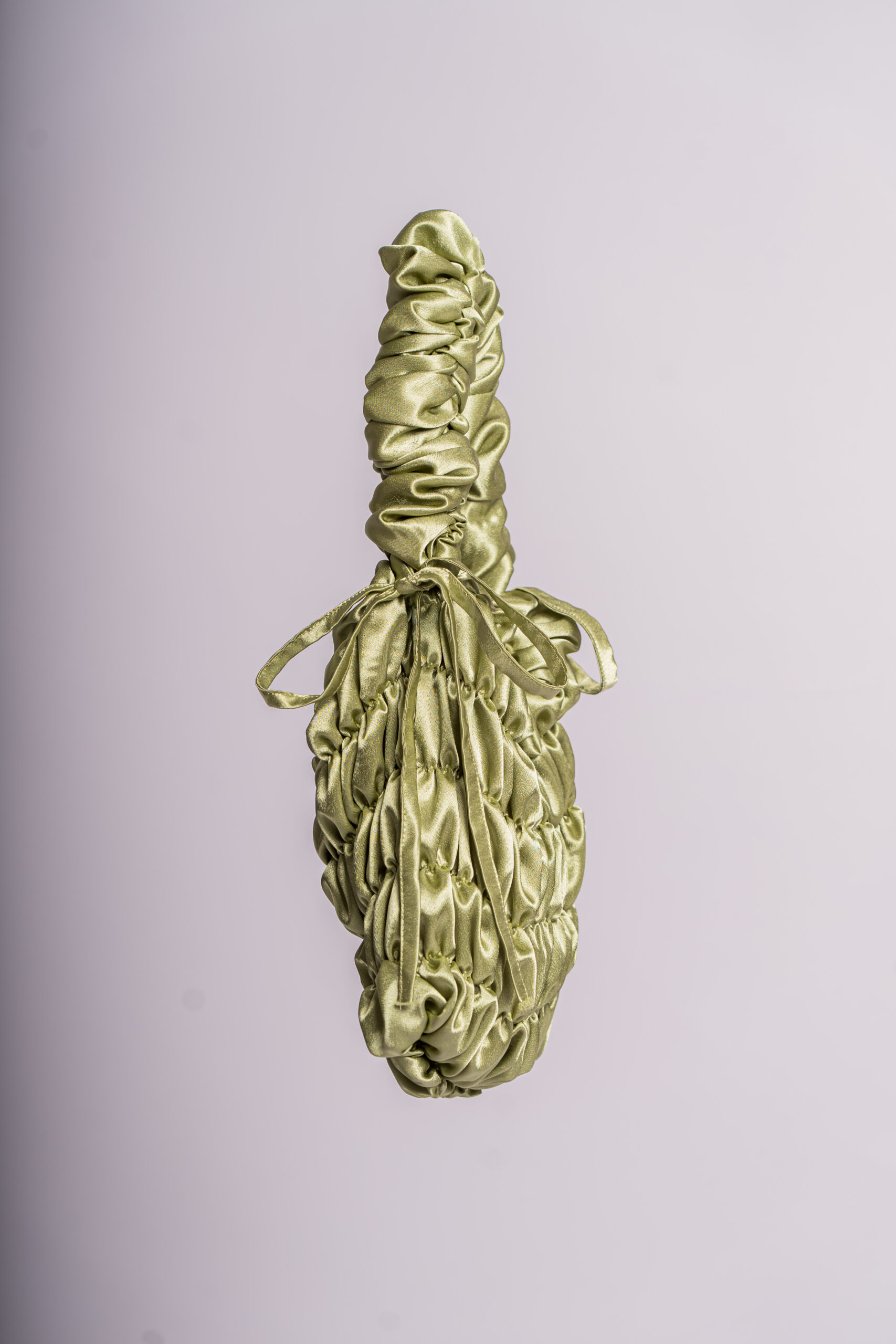 Puffy Bag Lime Green Satin