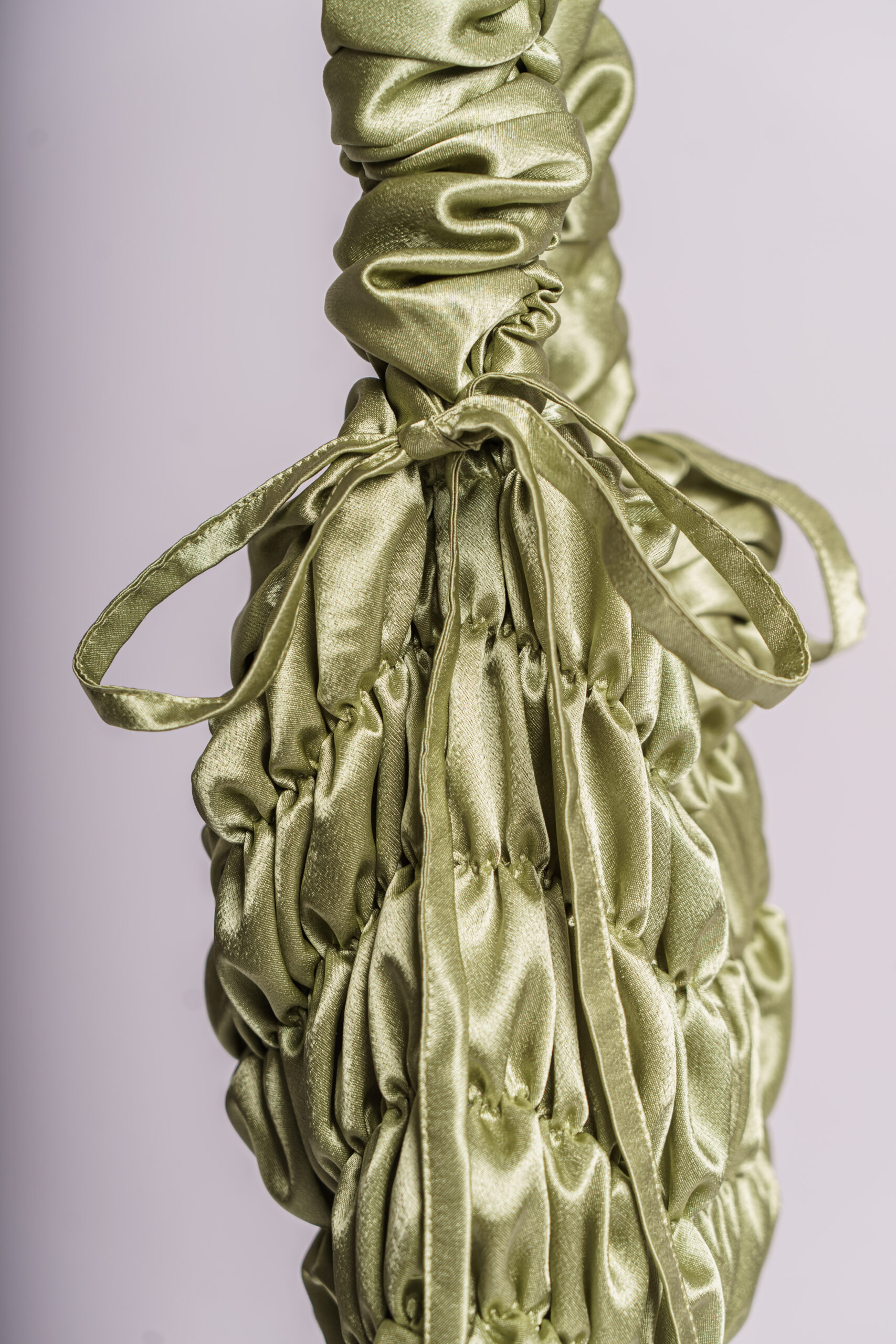 Puffy Bag Lime Green Satin