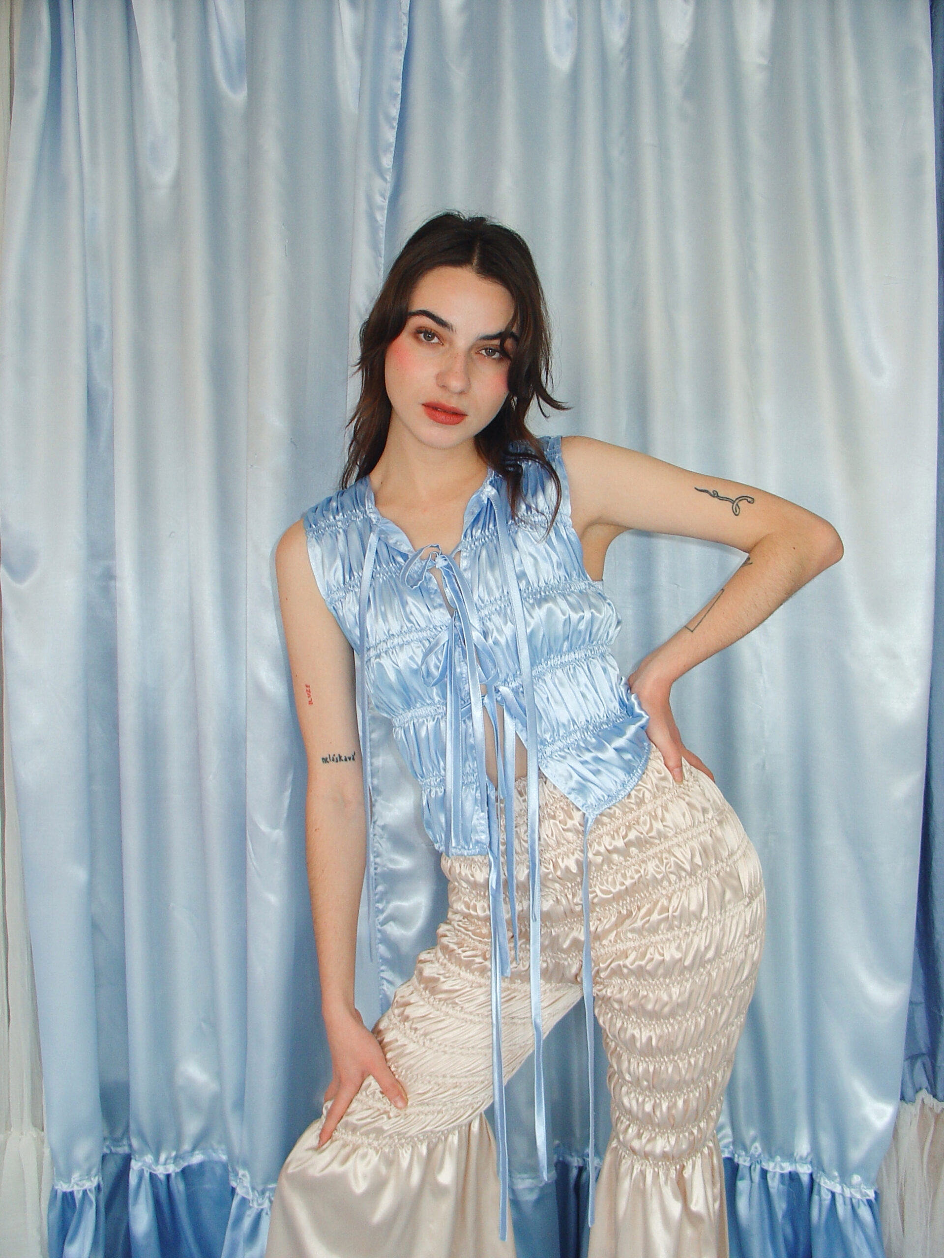 Vest Blue Satin