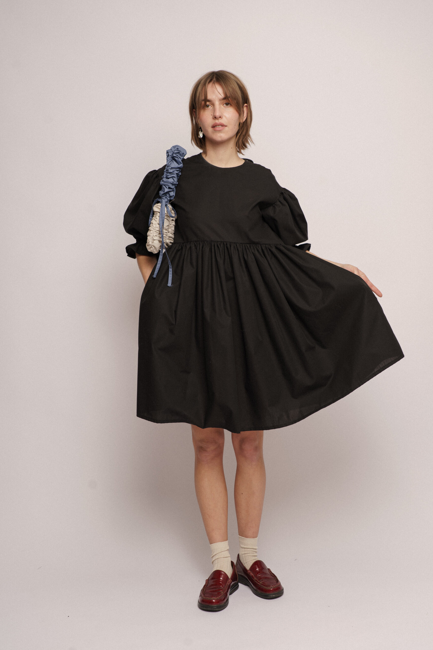 Balloon Dress Mini Black