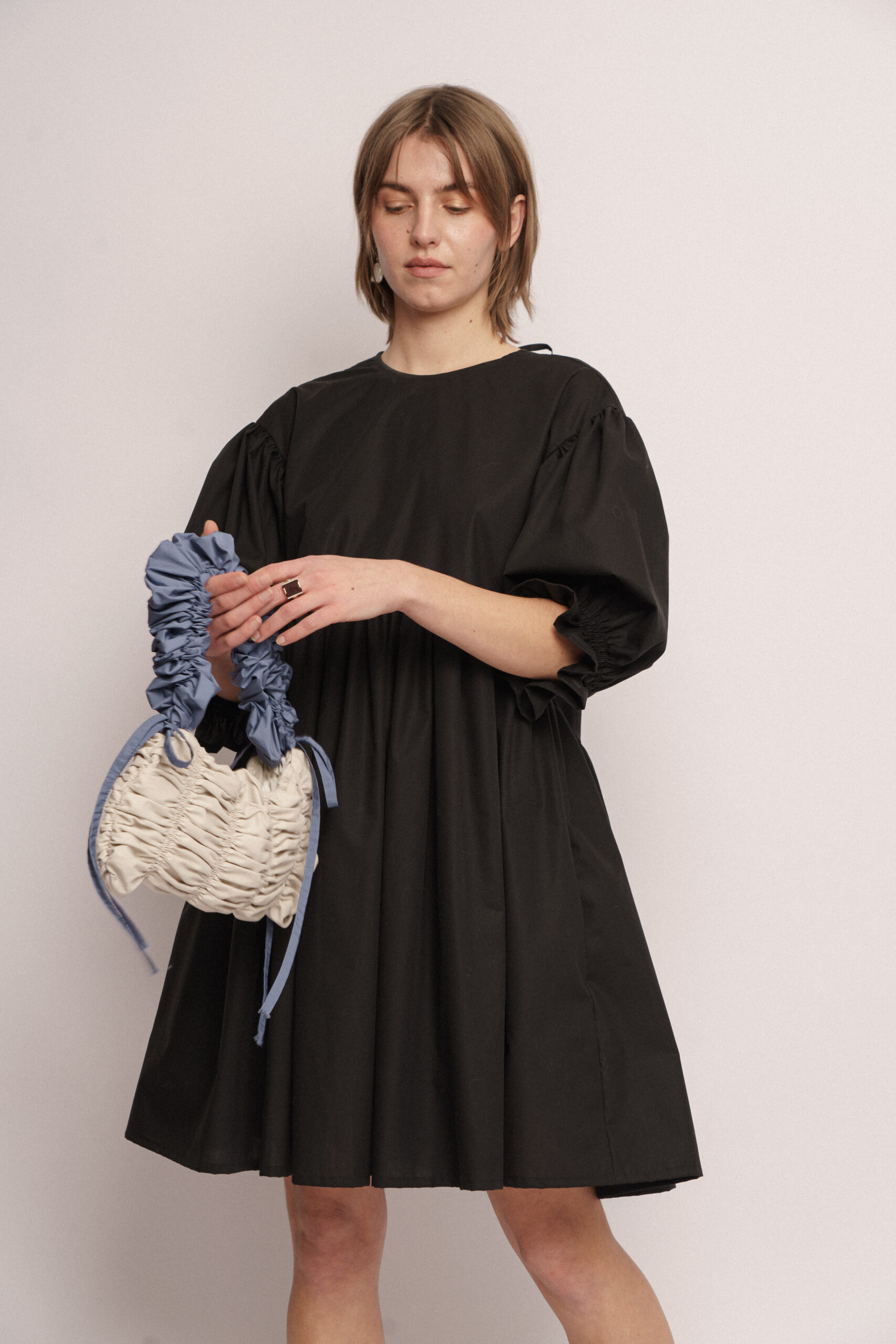 Balloon Dress Mini Black