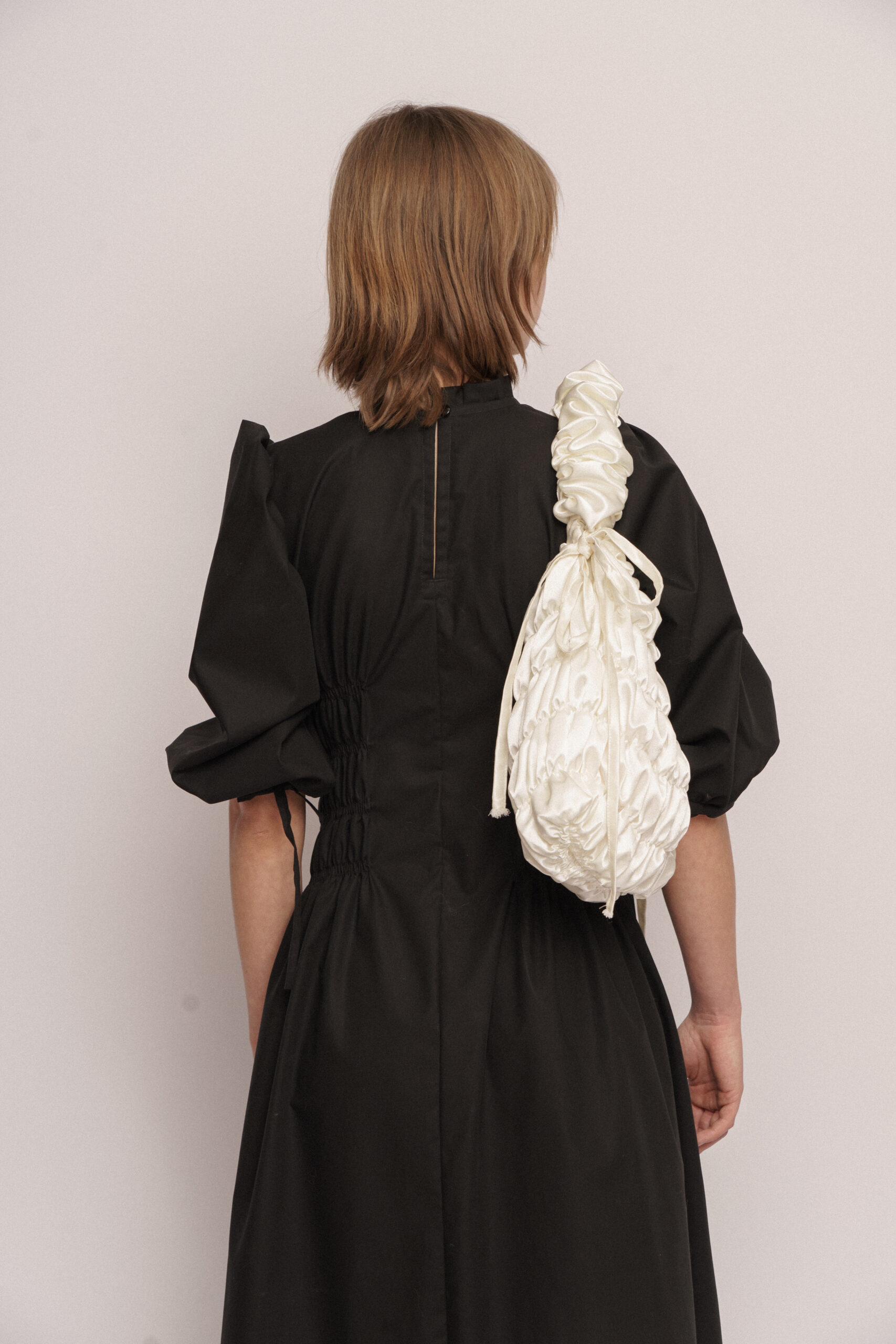 Puffy Bag Cream Satin