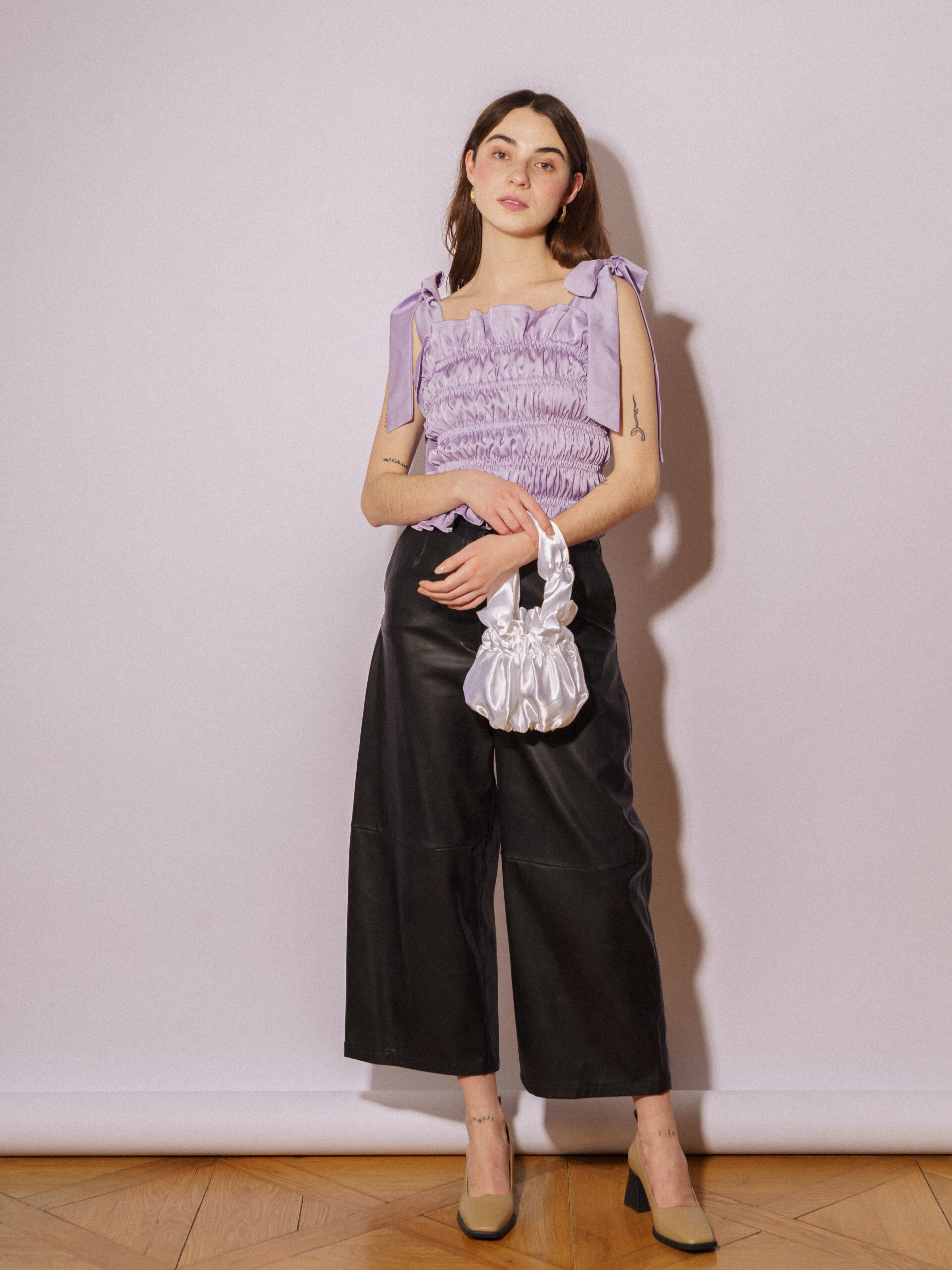 Bow Top Lila Satin
