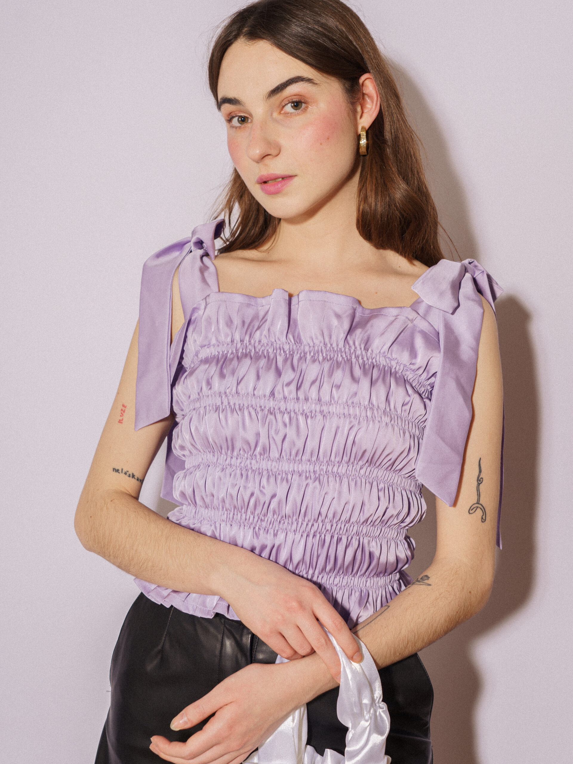 Bow Top Lila Satin