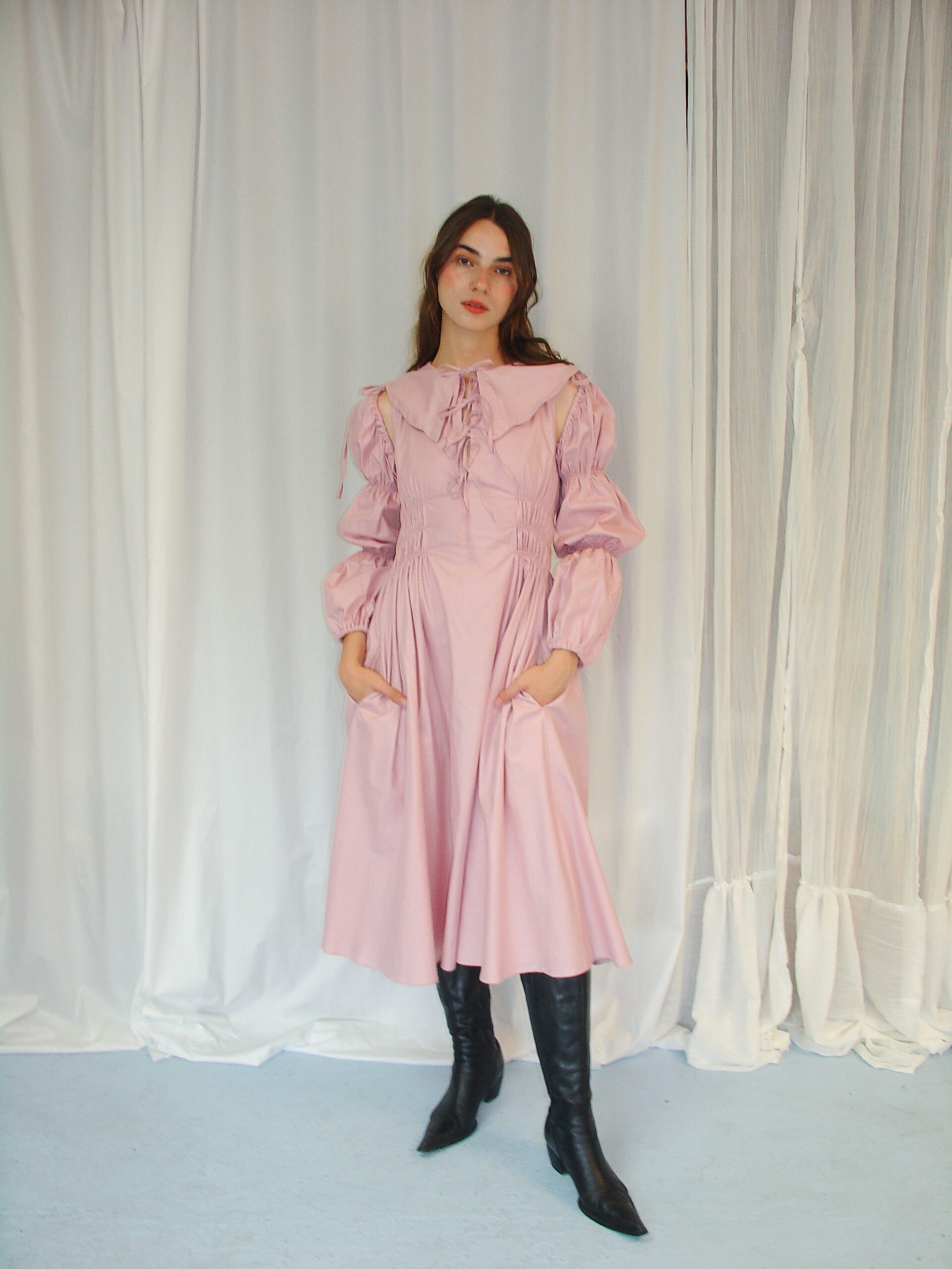 Marie Dress Midi Pink