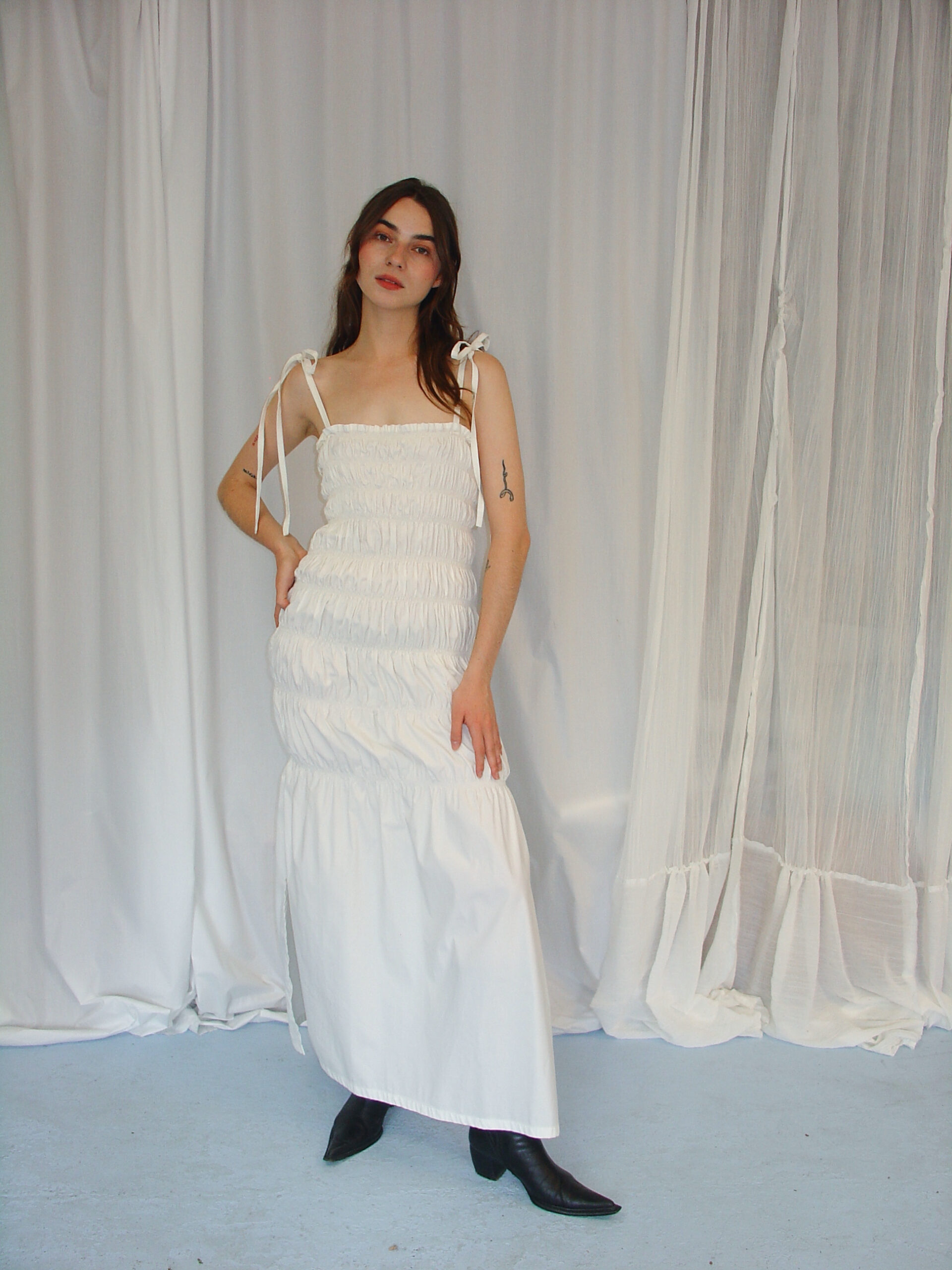 Caterpillar Dress White
