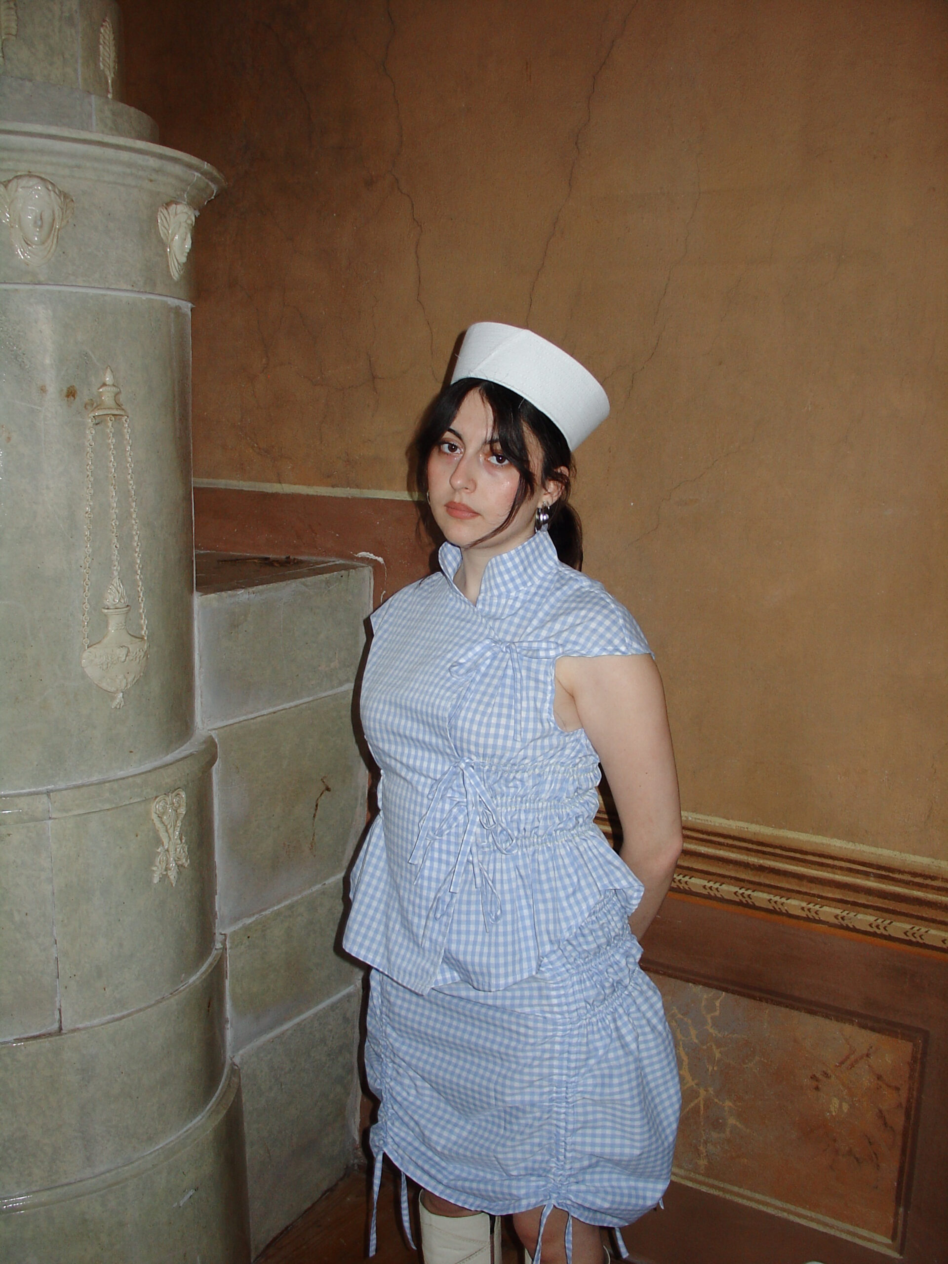 Distant Folk Top Gingham Blue