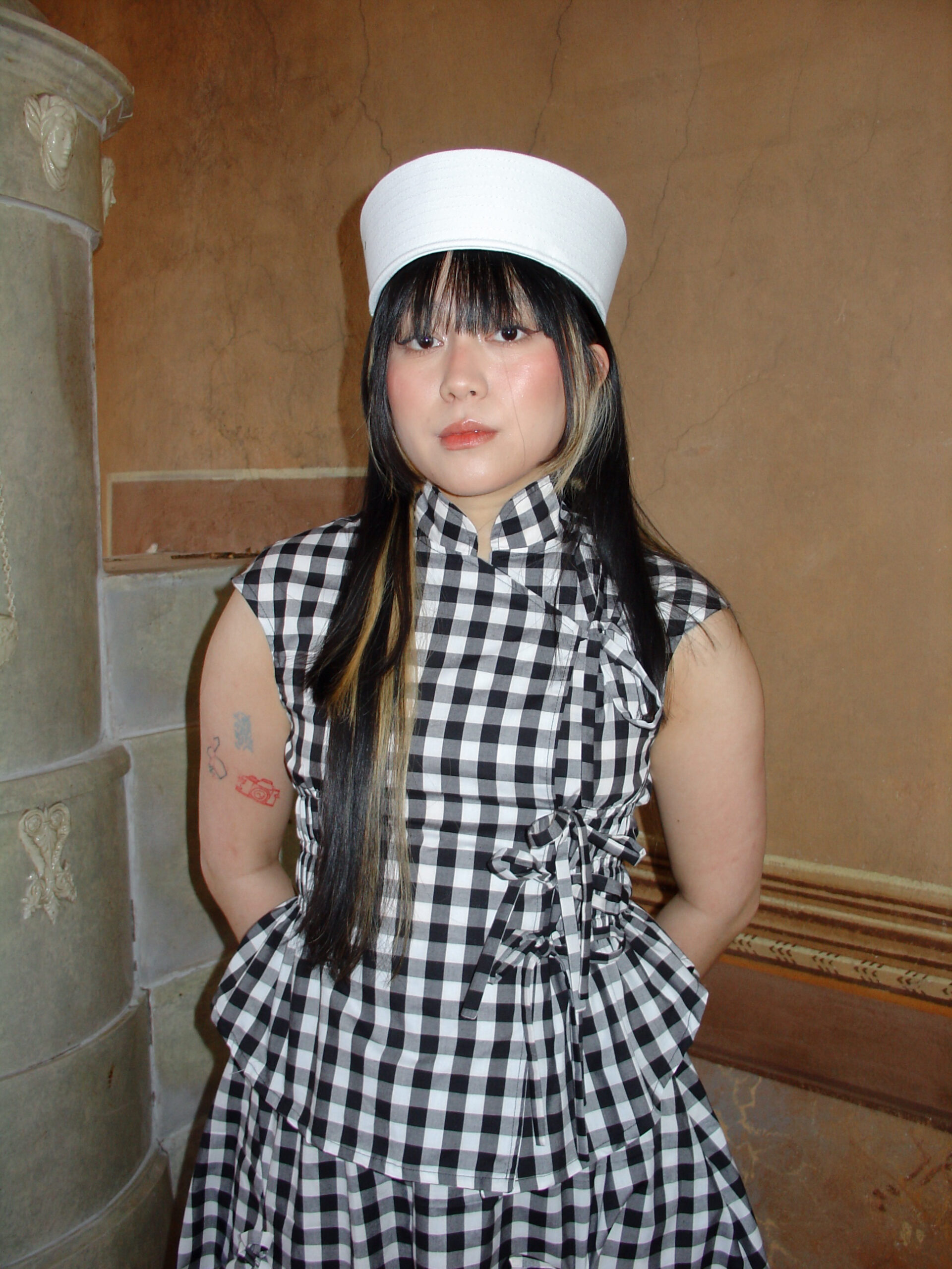 Distant Folk Top Black Gingham